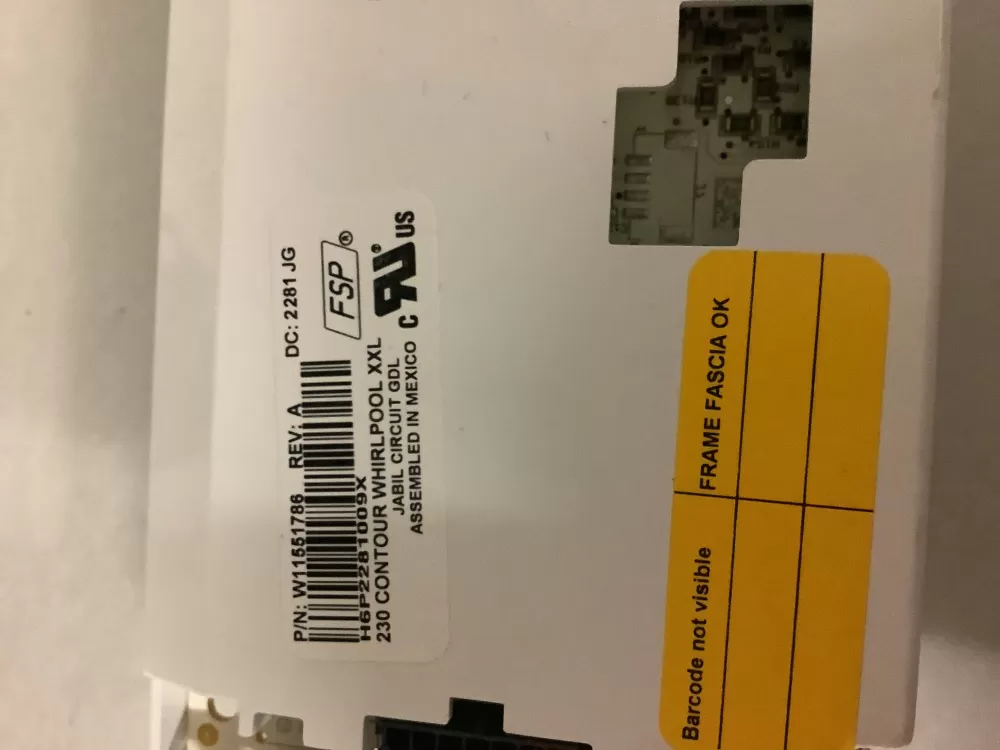 Whirlpool  KitchenAid  Roper  Estate W11324183 W11551786 W11579559 W11636544 PS16875581 Refrigerator Control Board Dispenser