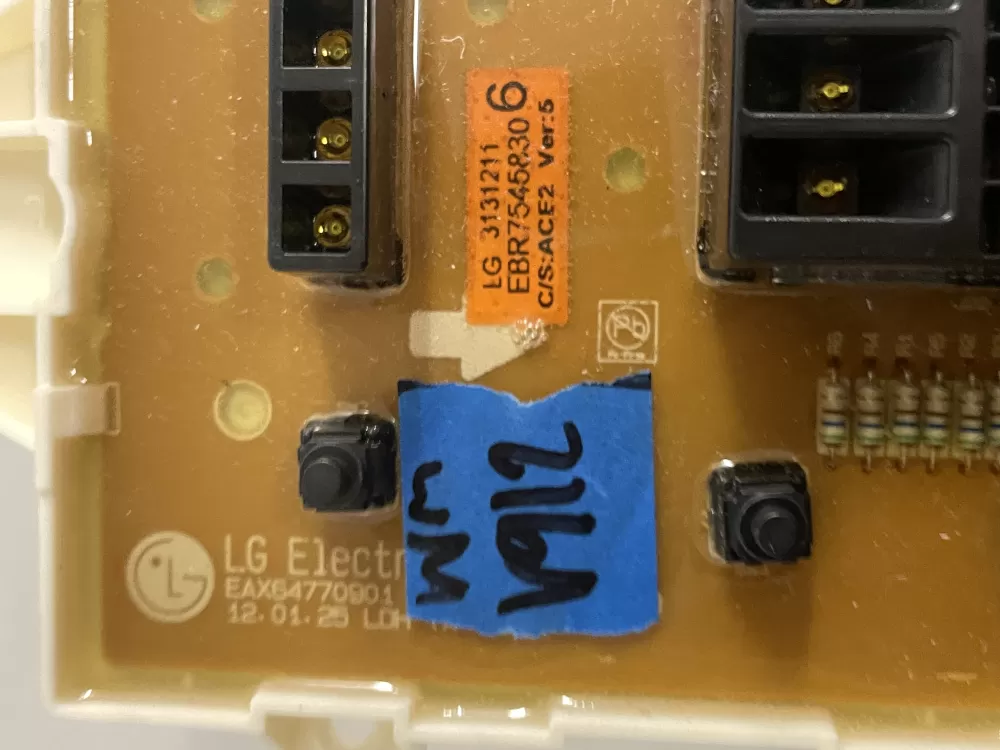 LG EBR75458306 EBR7545836 Washer Control Board AZ204778 | Wmv912