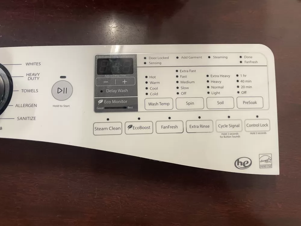 Whirlpool W10433090 W10750481 W10814583 PS11723082 Washer Control Panel