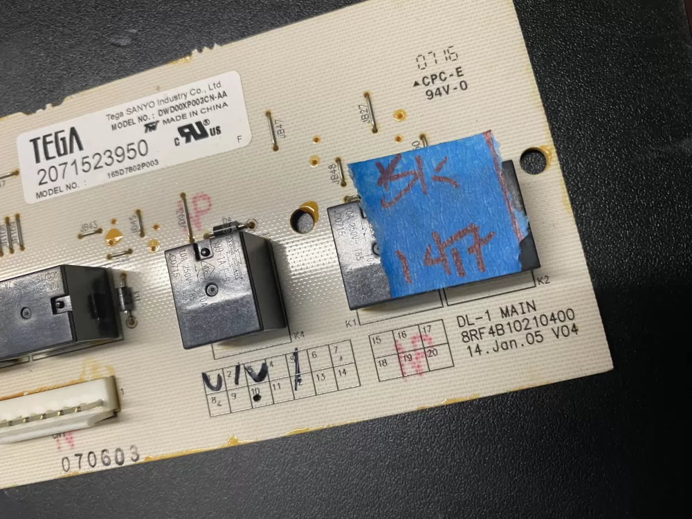 GE 165D7802P003 Dishwasher Control Board AZ7447 | BK1417