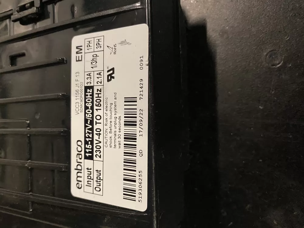 Embraco 519306255 Refrigerator Compressor Inverter Control Board AZ26079 | BK77