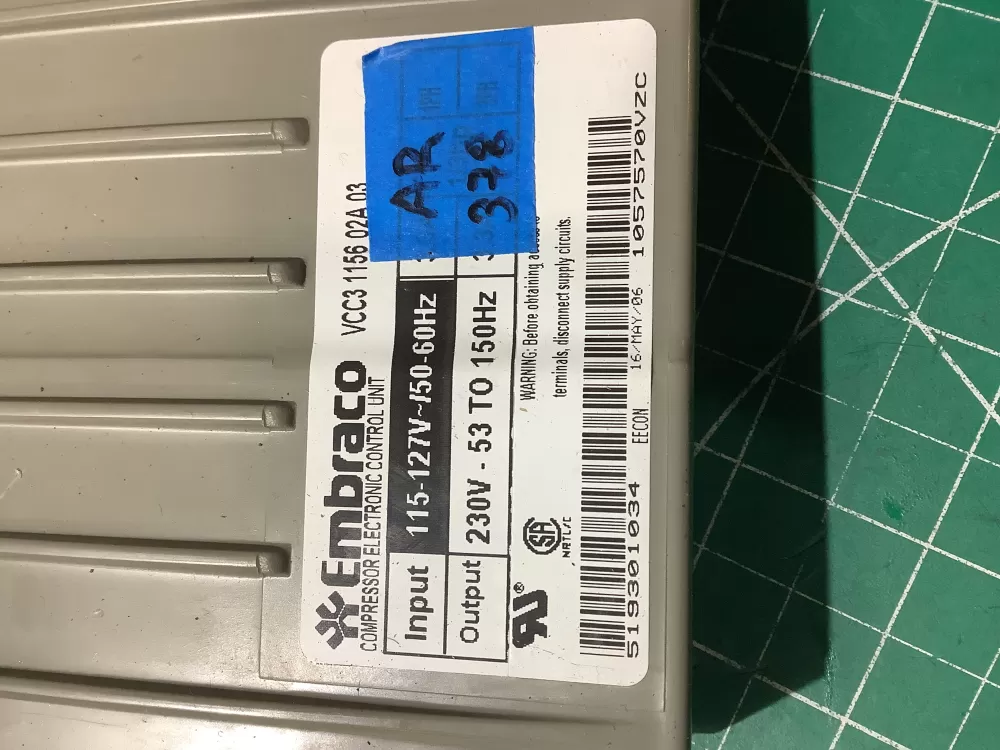 GE VCC3 1156 02 0193525033 Refrigerator Inverter Control Board AZ194952 | AR378