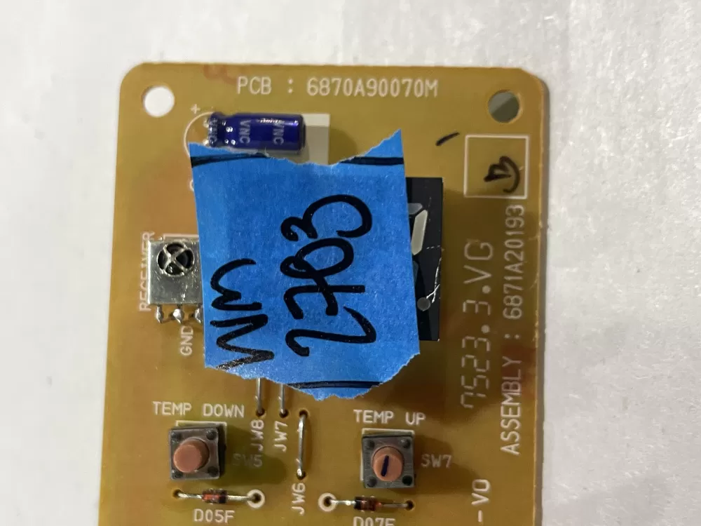 LG 6871A20193B Air Conditioner Control Board AZ183492 | Wm2703