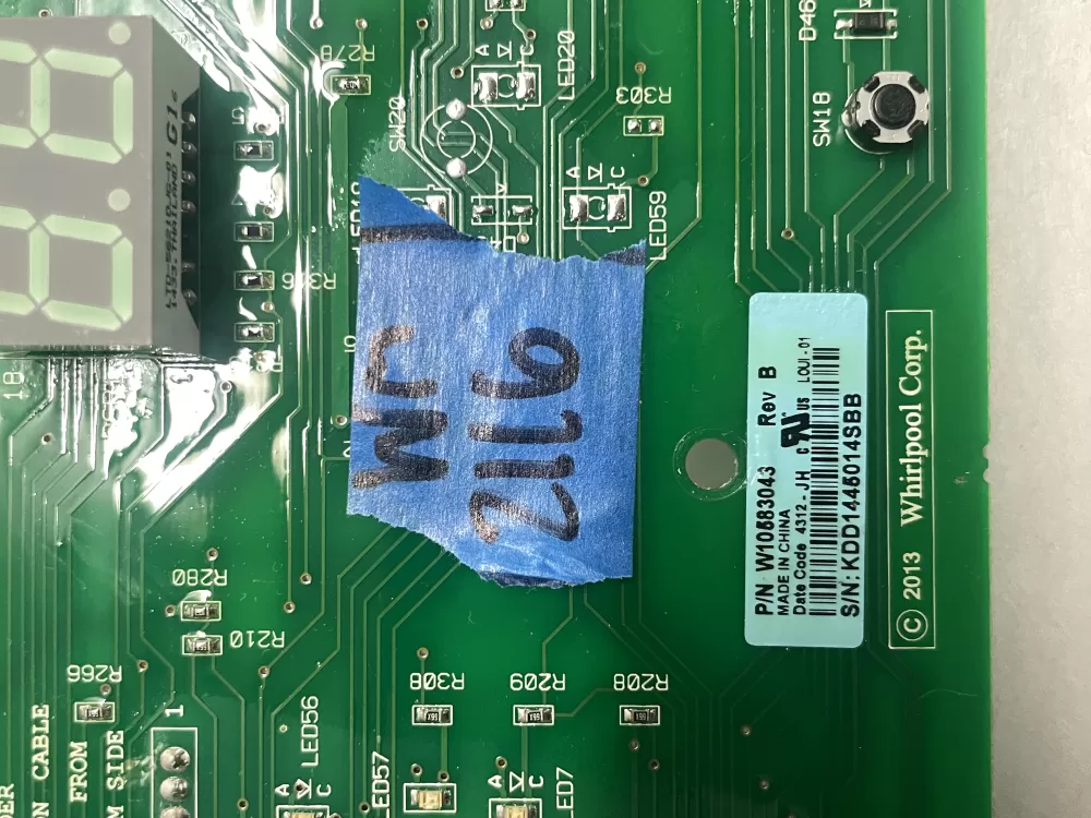 Whirlpool Kenmore W10583043 Washer Control Board Interface AZ209681 | Wm2116
