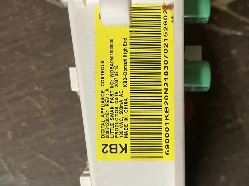 GE 00N21830101 WDBA0501000000 WH12X10355 Washer Control Board AZ44220 | WMV388