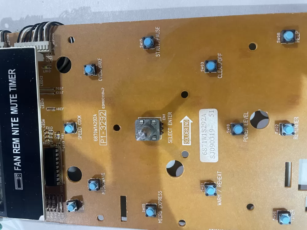 LG 6871W1S292A 6870W1A292A Microwave Oven Control Board AZ203064 | KM2462