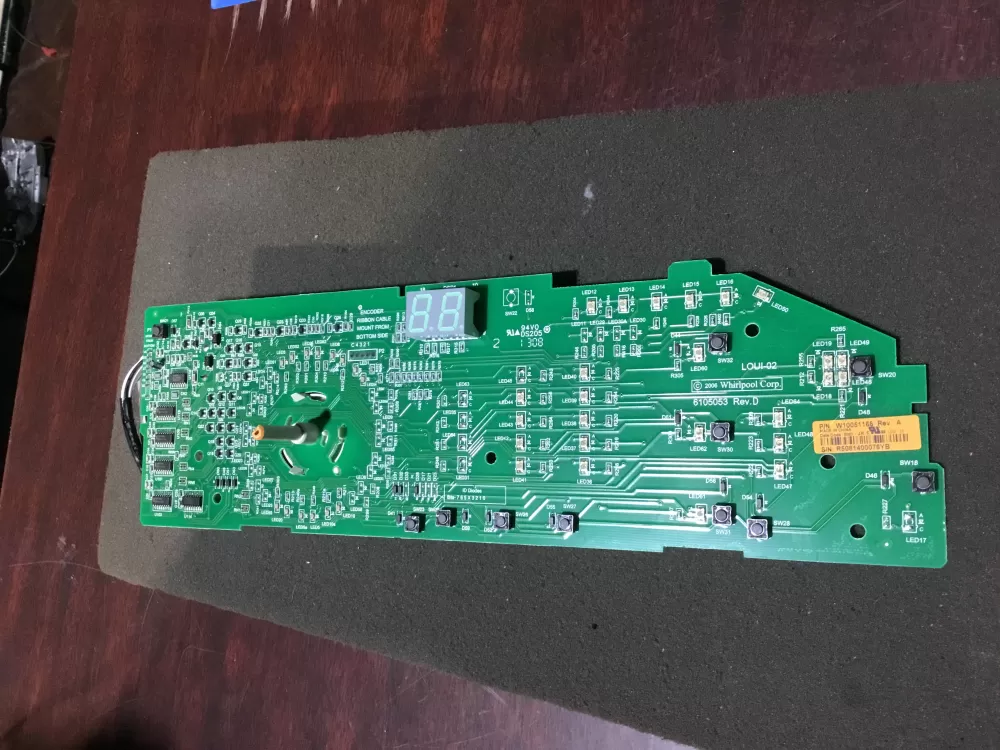 Whirlpool W10051166 Dryer Control Board