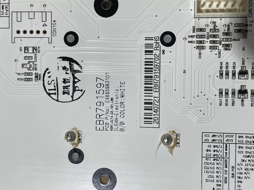 LG EBR79159702 KENMORE Refrigerator Control Board Dispenser AZ91724 | Wm1295