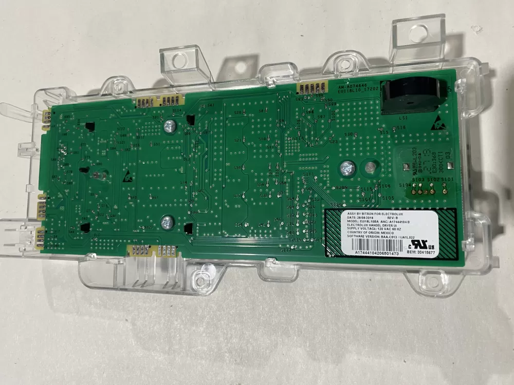 Electrolux A17444103C A17444104B Dryer Control Board Assembly AZ105210 | BK617