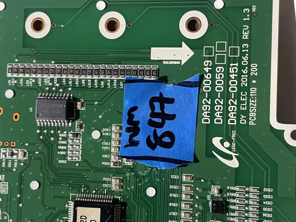 Samsung DA92 00649A Refrigerator Control Board Dispenser AZ189311 | Wm847