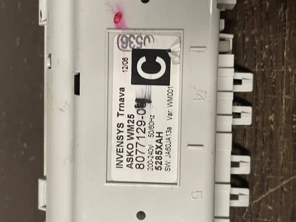 Asko 8077129-04 5285XAH W6342 Washer Control Board AZ50863 | Wmv462