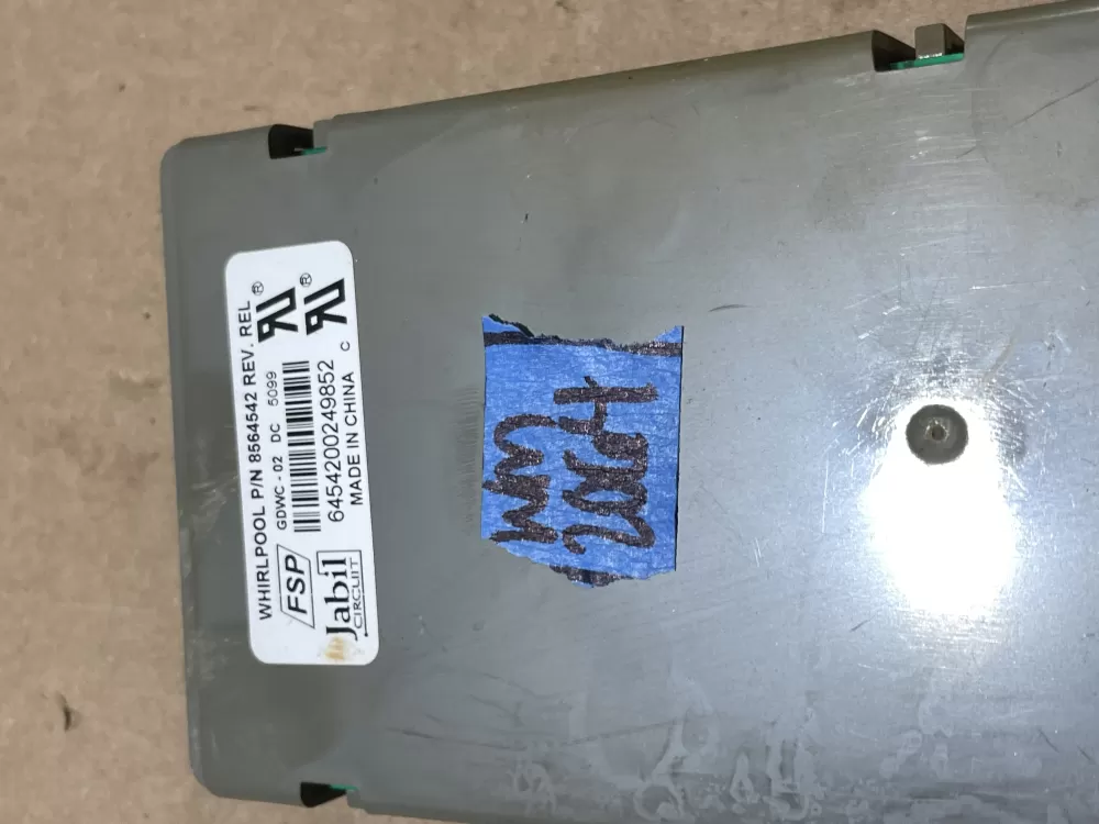 Whirlpool  KitchenAid  Kenmore WP8564543  AP6013336  8564543  1060953  8269187  8269187R  8527685  8527685R  8528171  8528171R  8528172  8528172R  8528874  8528874R  8530909  8530909R  8534866  8534866R  8534867  8534867R  8534963  8539379  8564542  8564542EXCR  8564542R  PS11746562 Dishwasher Control Board
