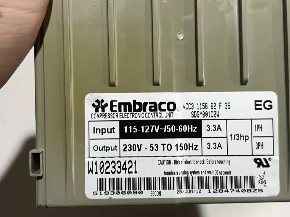 Whirlpool Maytag Kenmore W10233421 Refrigeration Control AZ138174 | Wm2375