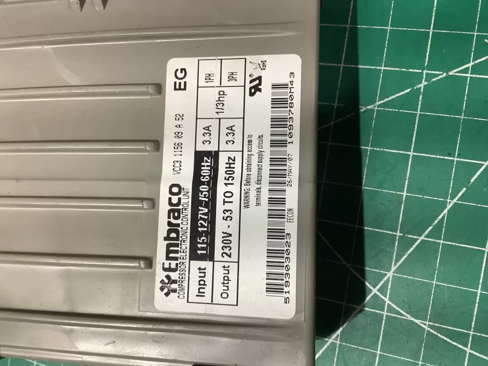  519303023 Refrigerator Control Board Embraco Inverter AZ196711 | AR1316