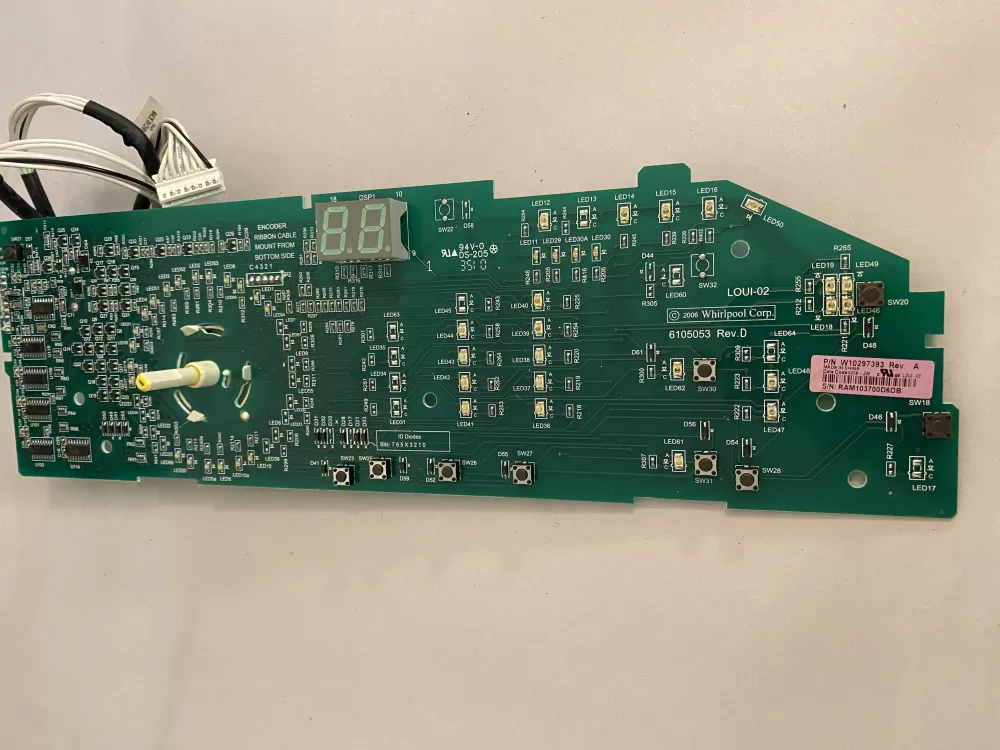Whirlpool W10298626 W10297393 Dryer Control Board