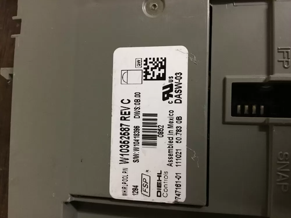 Whirlpool Kenmore W10352587 Dishwasher Control Board AZ21887 | NR122