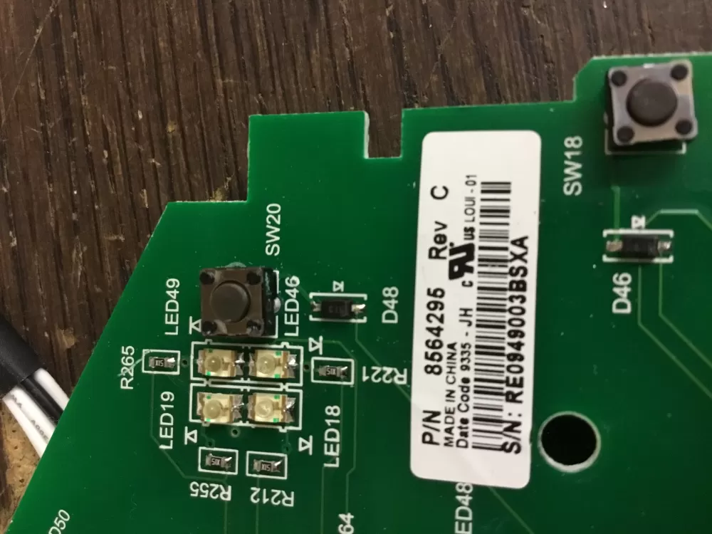 Whirlpool 8564295 User Interface Control Board AZ33566 | NRV367