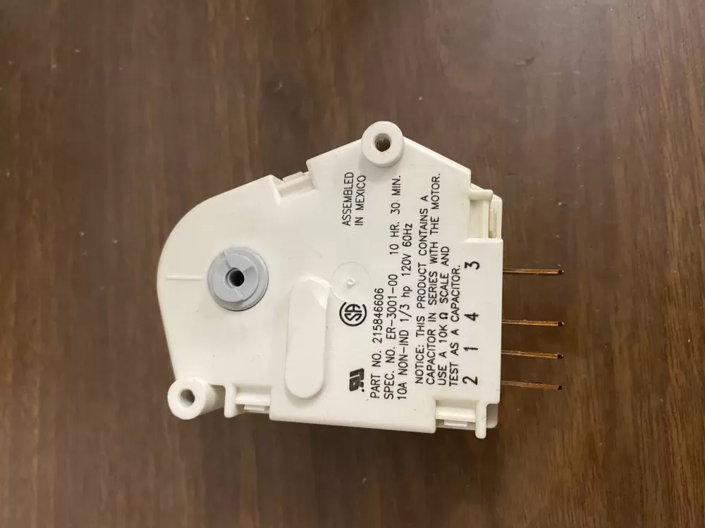 Frigidaire  Kenmore AP2111929 12762 215846602 00624728 00626234 00628510 00628518 0628510 08000559 08006054 08006992 08016919 08950148 215267800 215846605 215846606 240371001 241621501 3001671 3001701 3015909 3203657 4013391050 5300187484 5300628518 5301090474 5303203657 5303211155 5303211680 5303270622 5303275811 5303321133 5303321915 5304457327 5308006054 5308006992 624728 626234 628510 628518 8000559 8006054 8016919 8950148 C000062797 C62797 D007004112 DG187005 F000111695 G000187484 G172706 G174820 G186580 G187005 G187484 M1090167 M1090474 N8000559 R000900241 R000900764 R900241 PS423801 Refrigerator Defrost Timer