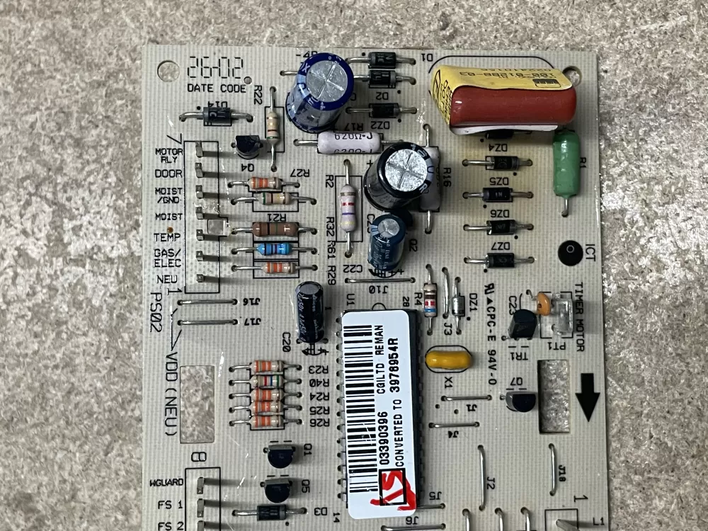 Whirlpool Kenmore WPW10116565 3976594 3976617 3976617R 3976632 3978922 3978949 3978954 3978954R 8545904 8546229 8546229R Dryer Control Board