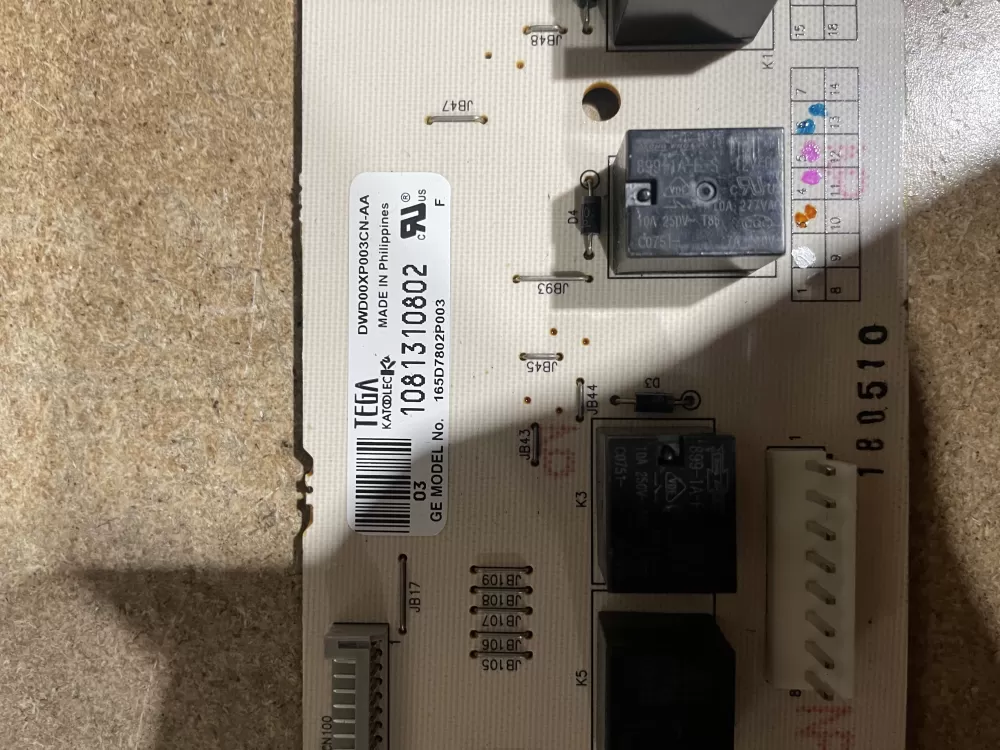 GE 165D7802P003 Dishwasher Control Board