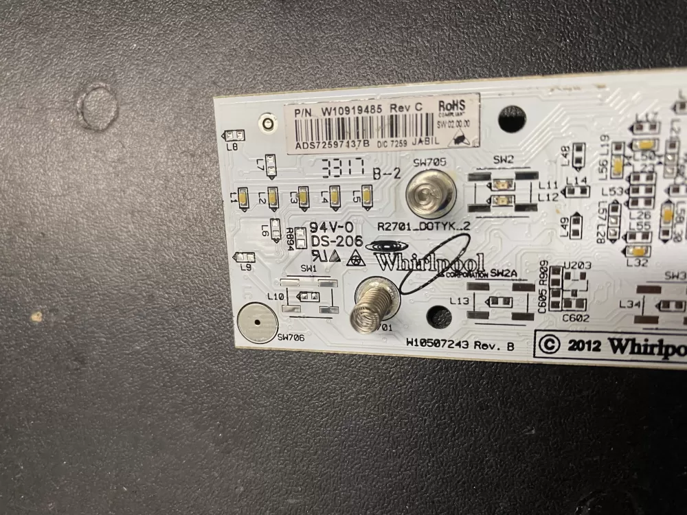 Whirlpool W10919485 Refrigerator Control Board AZ16501 | BK822