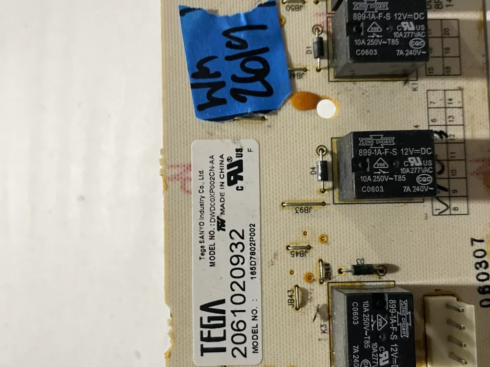 GE Dishwasher Control Board 162D7802P002 AZ184223 | Wm2619
