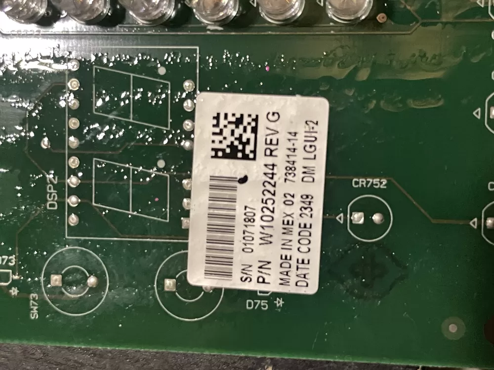 Whirlpool W10252244 Dryer Control Board AZ29846 | WMV162