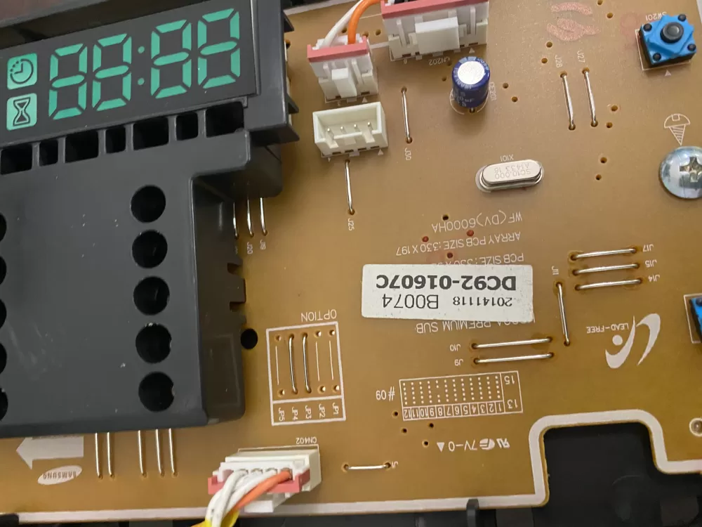 Samsung DC92 01607C Dryer Control Board User Interface AZ37440 | BKV112