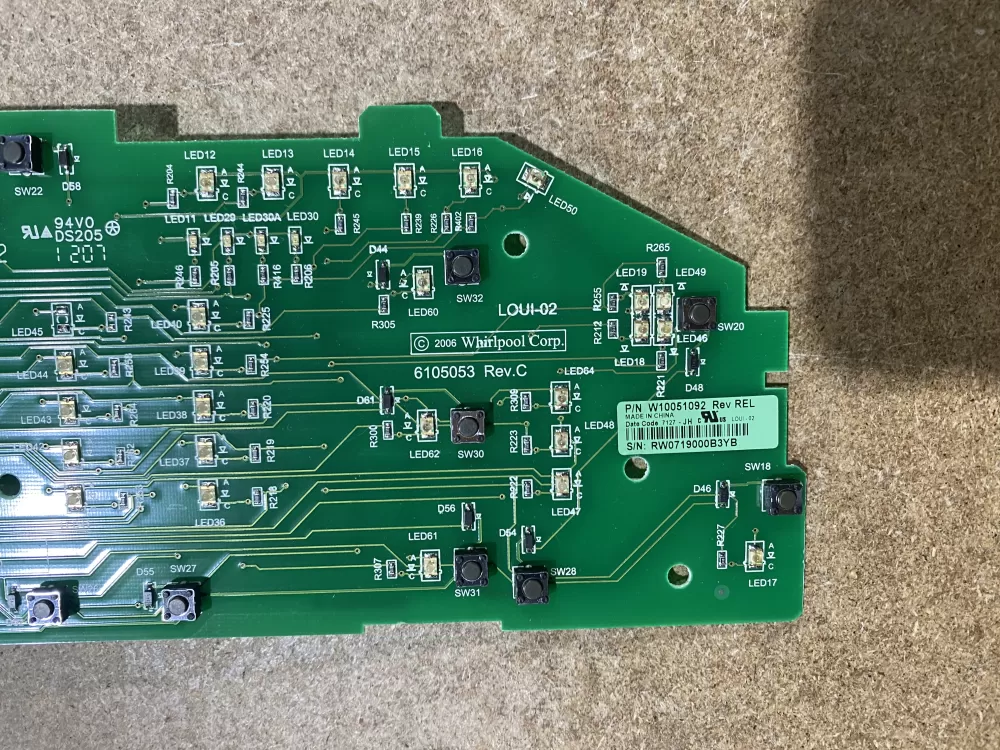 Whirlpool Maytag AP6014796 W10051092 Washer Control Board AZ76496 | BK1864