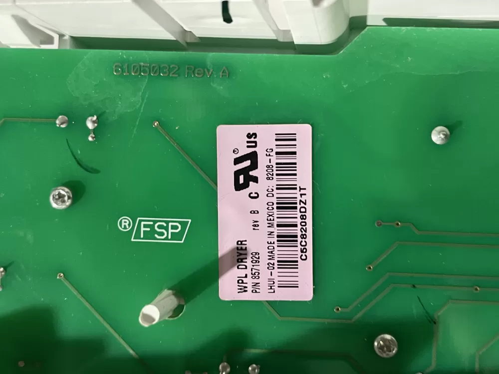 Whirlpool 8571929 8571954 8571955 Dryer Control Board AZ192527 | Wmv767