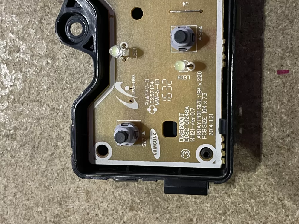 Samsung DD82 01248A Dishwasher Control Board AZ27367 | KM210