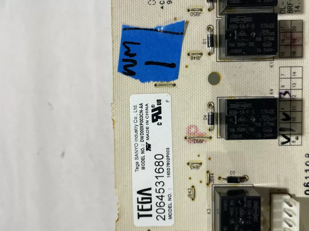 GE 165D7802P001 Dishwasher Control Board AZ157219 | Wm1