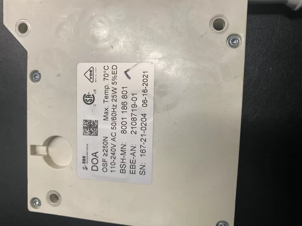 Bosch Refrigerator Control module 12036901 BSH-MN: 8001 186 801 AZ21811 | BK975