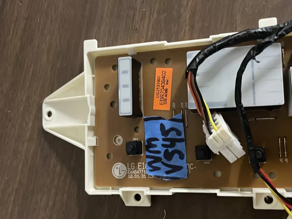 LG EBR75439402 Dryer User Interface Control Board PCB Assembly WAZ60514 | Wmv545