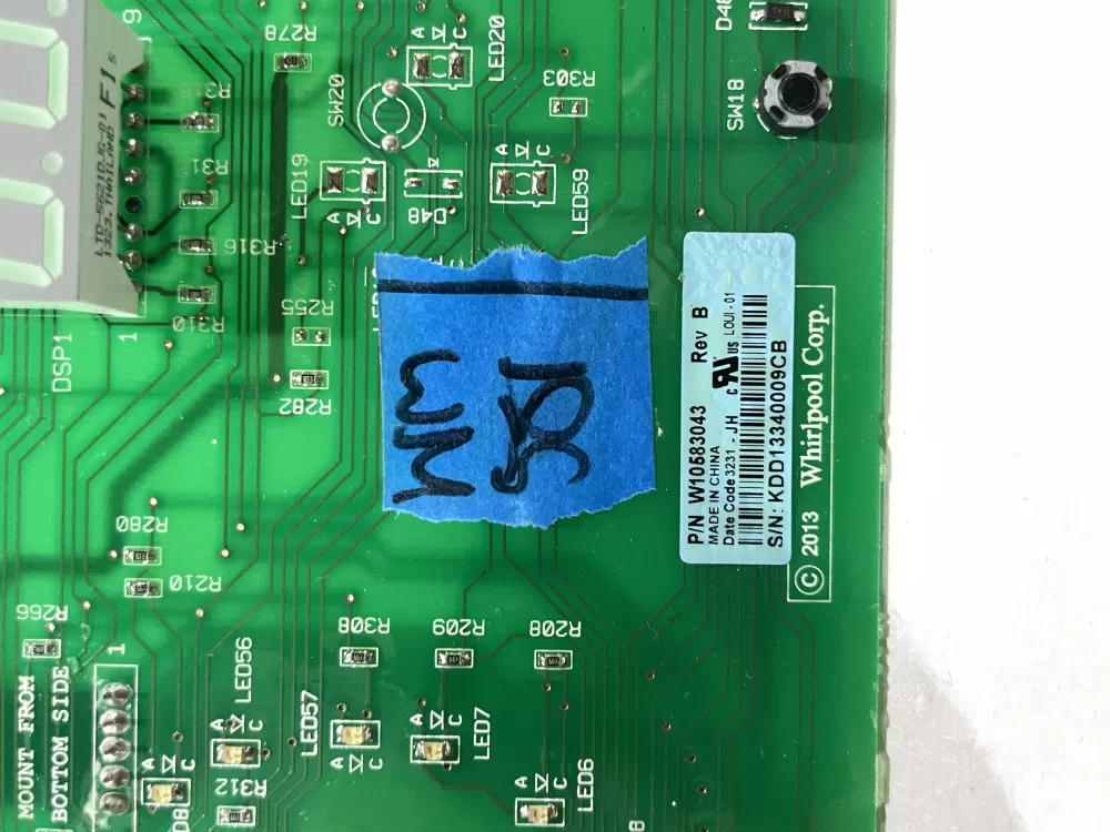 Whirlpool Kenmore W10583043 Washer Control Board Interface AZ175118 | Wm581