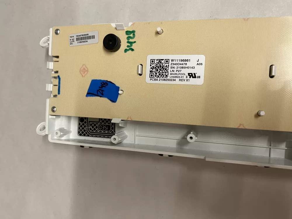 Whirlpool Maytag W11196861 Dryer Control Panel AZ207139 | BK2148