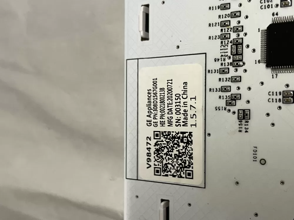 GE dryer user interface control board 308D1567G001 AZ207744 | Wm2371