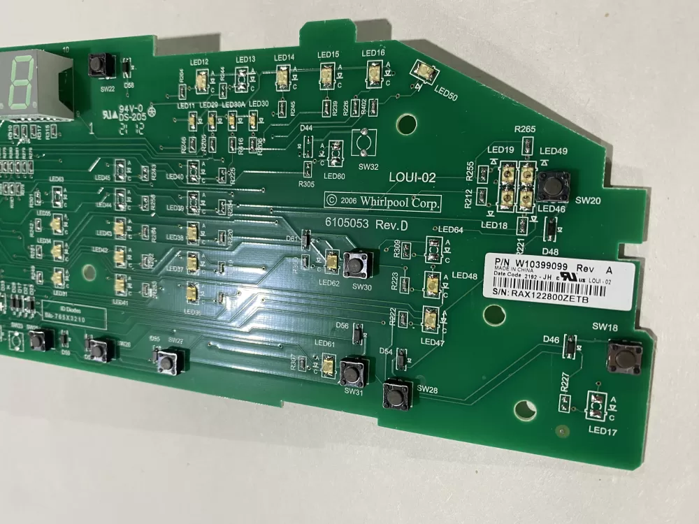 Whirlpool W10399099 Washer Control Board AZ149504 | BK2491