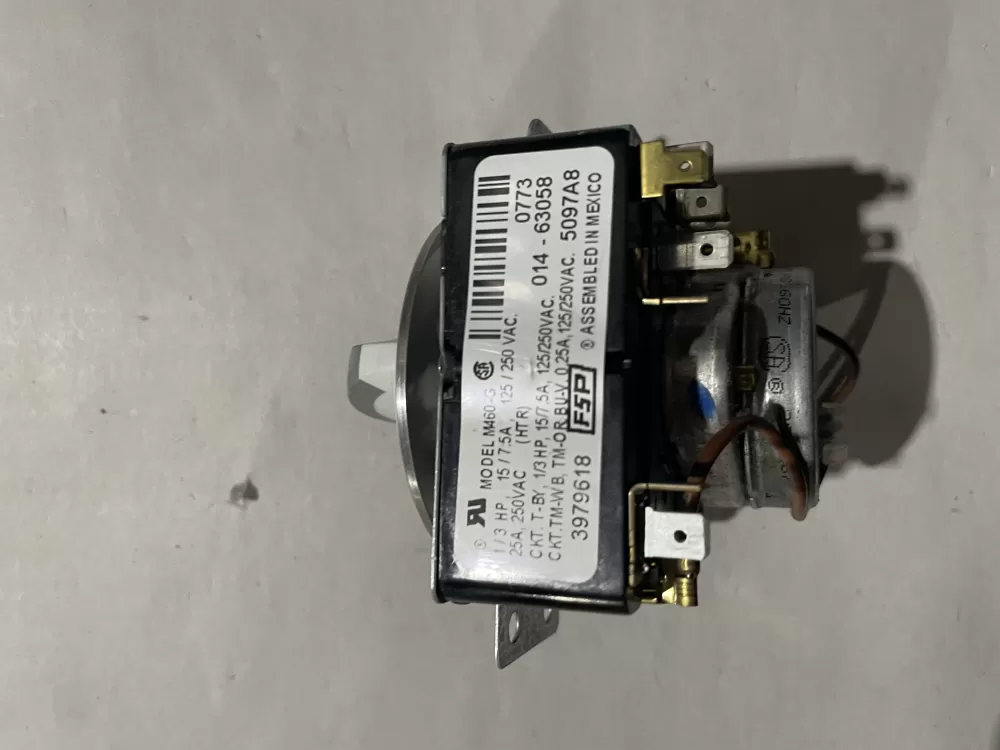 Whirlpool  Amana  Admiral AP6009056 3979618 3979618R 8299783 WP3979618 PS11742198 Dryer Timer