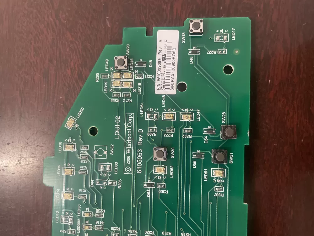 Whirlpool W10399099 Washer Control Board