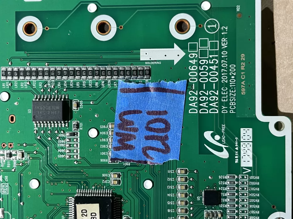 Samsung DA92 00649A Refrigerator Control Board Dispenser AZ64844 | Wm2101