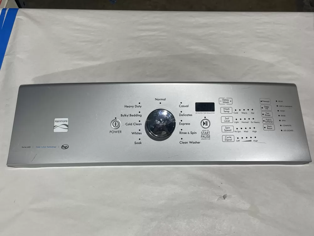 Kenmore W10643919  W10873012 Washer Control Panel Overlay