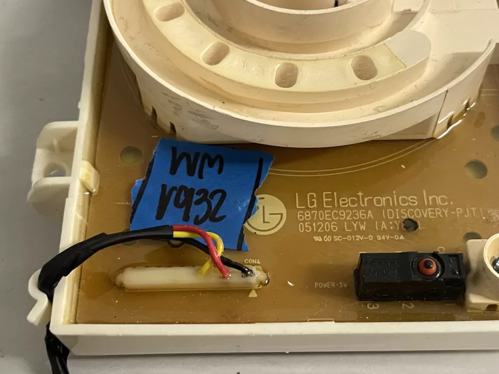LG 6870EC9236A 6871ER2020B Washer Control Board AZ210783 | Wmv932