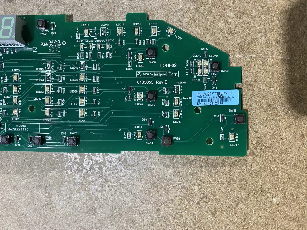 Whirlpool W10298622 W10297398 Washer Control Board AZ76521 | BK1864