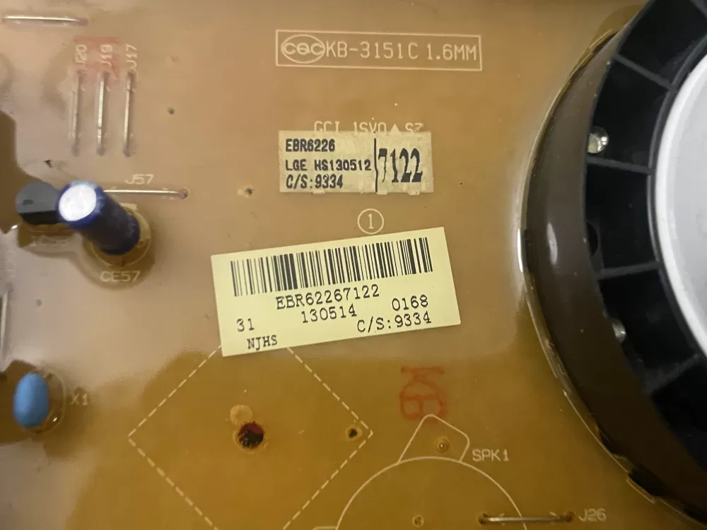 LG EBR62267117 EBR62267122 PS7792454 Washer Control Board AZ99636 | Wmv294