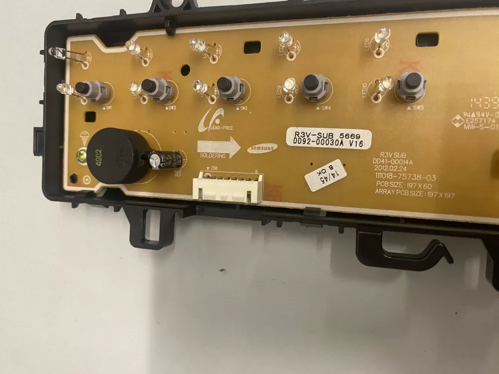 Samsung Dd61 00405a Dishwasher Control Board Display AZ225128 | BK744