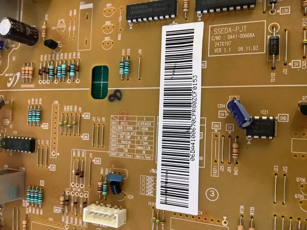 Samsung DA41-00670C DA41-00668A Refrigerator Control Board AZ201750 | NR330