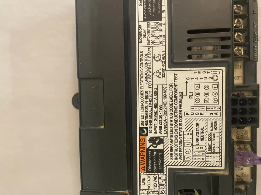 Carrier Bryant HK42FZ011 Furnace Control Board AZ111525 | BK939