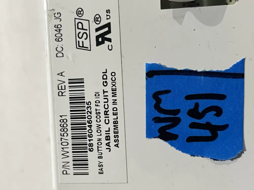 Whirlpool W10758681 Refrigerator Control Board AZ184302 | Wm451