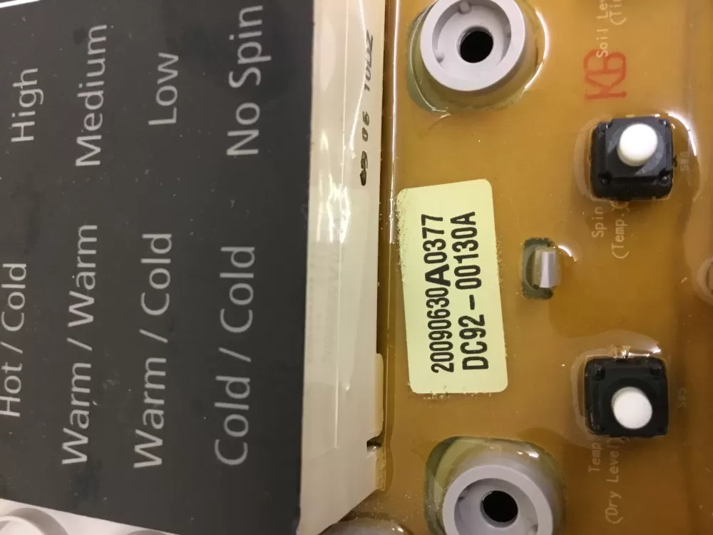 Samsung DC92-00130A DC92-00125A Washer UI Control Board AZ33755 | NRV370